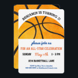 Kids Basketball Födelsedagsfest Sports Thame Cute Inbjudningar<br><div class="desc">Kids Basketball-Födelsedagsfesten idrottar som en cute-inbjudan. Gå med oss för ett ALL-STAR firande! Den här roligtens temainbjudan innehåller en rustik vattenfärgskorg i svart och orange högst upp. Anpassa med ditt barns namn och ålder med kurvtypsnitt ovanför boll. Anpassa inbjudan för att informera andra om när basketbollen heter party och OSA....</div>