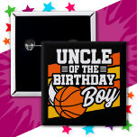 Kids Basketball Party farbror vid Birthday Boy Knapp<br><div class="desc">Den här basketbollens födelsedagsfest är perfekt för morbror till födelsedagspojken på en pojkes födelsedagsfest för basketboll. Underbar födelsedagsfest för barn att kärlek ska spela basketboll,  titta på basketboll eller framtida basketstjärnspelare! "Farbror till födelsedagstjocken" med en basketbild för en pojkes födelsedagsfest.</div>