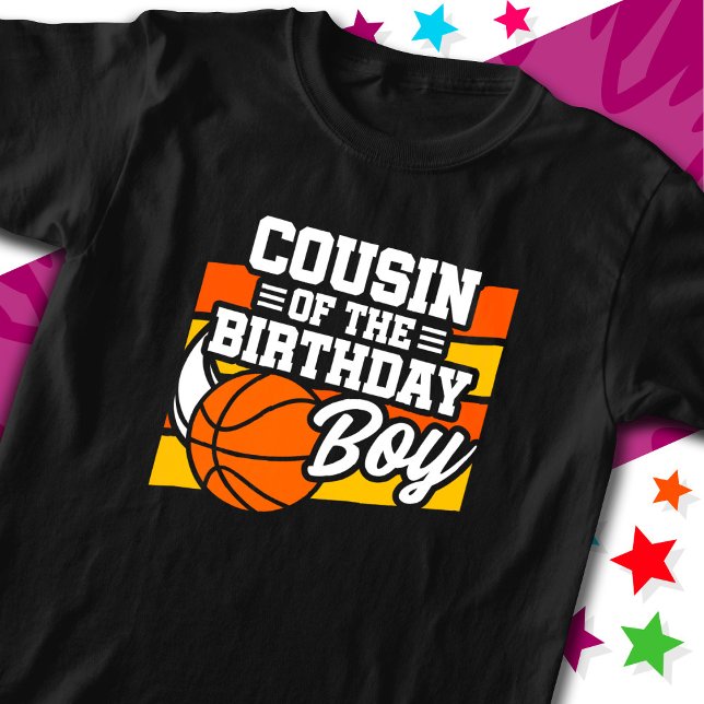 Kids Basketball Party kusin i födelsedagstjocken T Shirt (Skapare uppladdad)