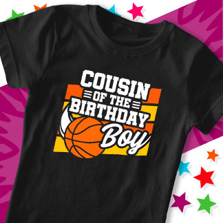 Kids Basketball Party kusin i födelsedagstjocken T Shirt