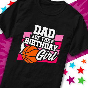 Kids Basketball Party Pappa i Birthday Girl T Shirt