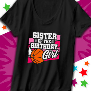 Kids Basketball Party syster till Birthday Girl T Shirt