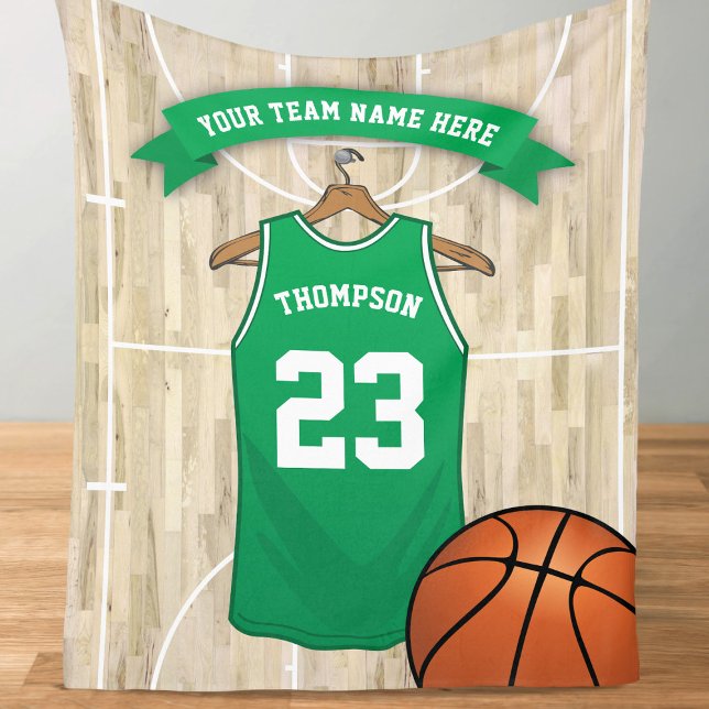 Kids Basketball Team, Namn och nummer Fleecefilt (Skapare uppladdad)