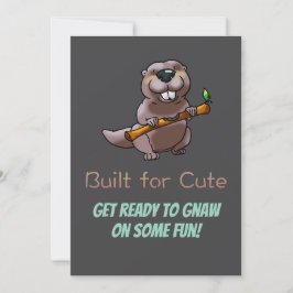 Kids Beaver Birthday Invite – Built for Cute Inbjudningar