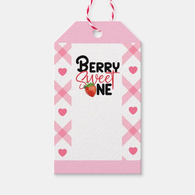 Kids Berry Sweet One Party Gift Märkre Presentetikett (Framsidan)