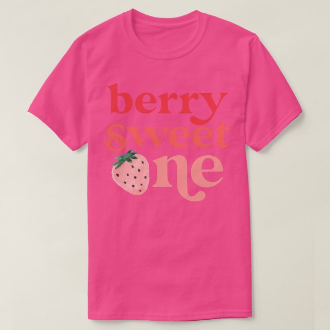 Kids Berry Sweet One Strawberry First Birthday Dau T Shirt (Design framsida)