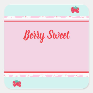 Kids Berry Sweet Square Sticker Fyrkantigt Klistermärke