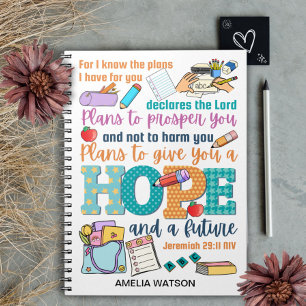 Kids bible verse Jeremiah 29:11 Fotnotsbok Anteckningsbok
