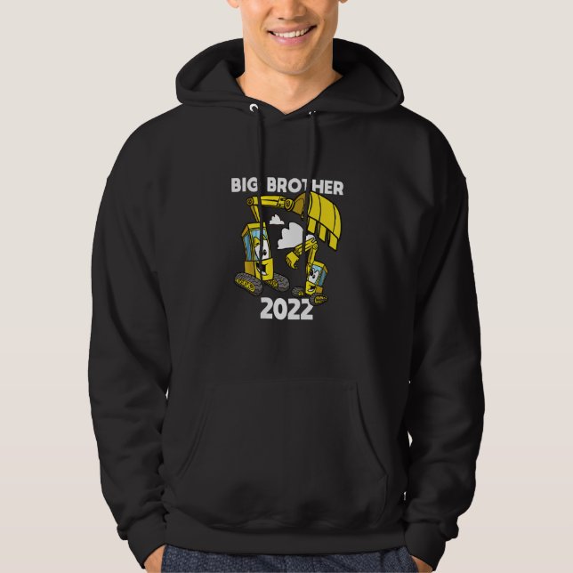 Kids Big Brother 2022 Excavator Digger Constructio Hoodie (Framsida)