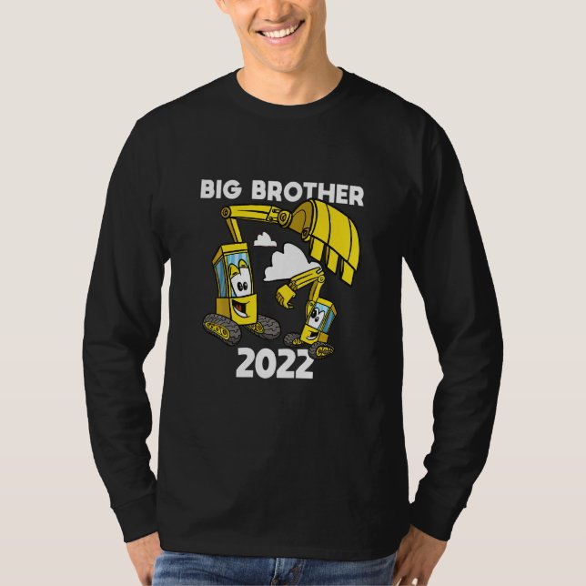 Kids Big Brother 2022 Excavator Digger Constructio T Shirt (Framsida)