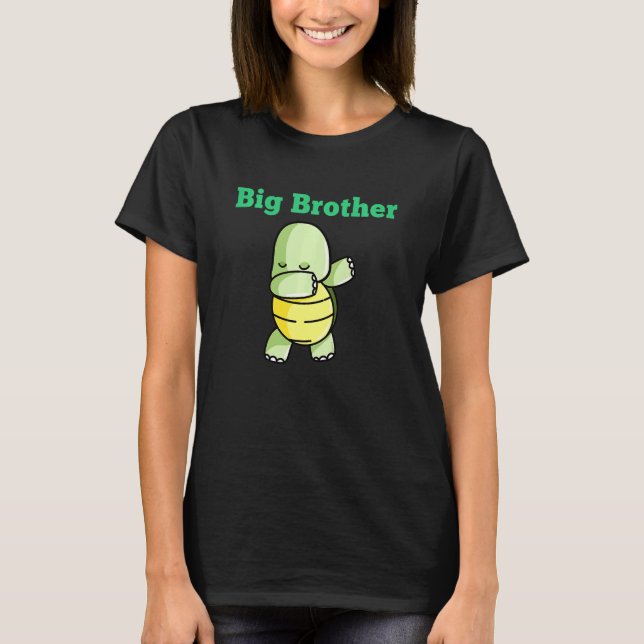 Kids Big Brother Funny Dabbing Turtle Tortoise T Shirt (Framsida)