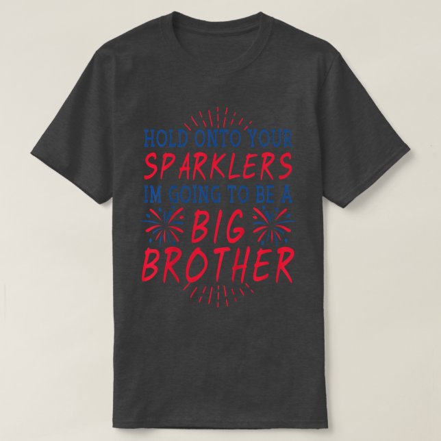 Kids Big Brother Sparkler USA 4:e juli-gravidanten T Shirt (Design framsida)