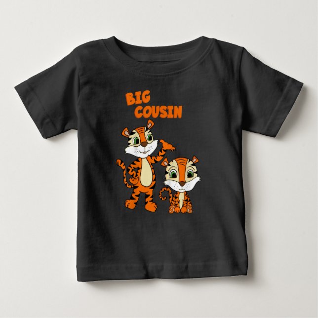 Kids big cousin boy tiger t shirt (Framsida)