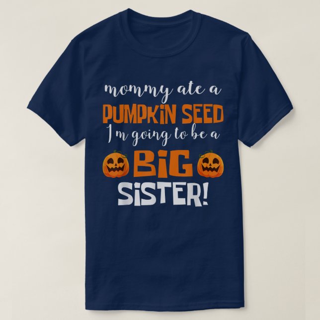 Kids Big Sister Fall Pregnancy Announcement Hallow T Shirt (Design framsida)