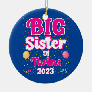 Kids Big Sister of Twillingars 2023 Gravid Julgransprydnad Keramik