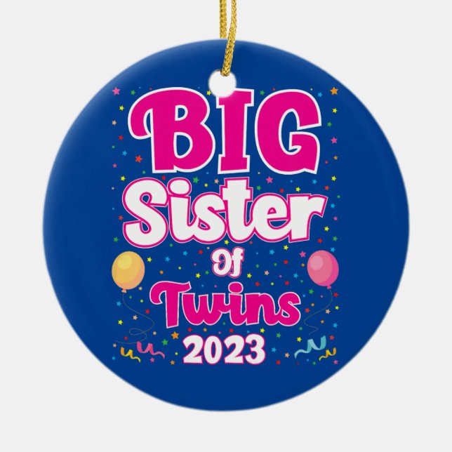 Kids Big Sister of Twillingars 2023 Gravid Julgransprydnad Keramik (Framsidan)
