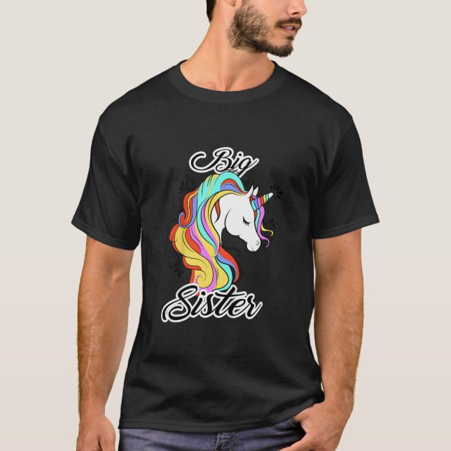 Kids Big Sister Unicorn for Girls T Shirt (Framsida)