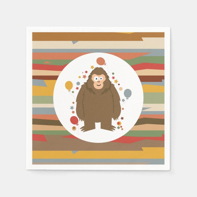 Kids Bigfoot Birthday Pappersservett (Framsidan)