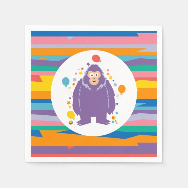 Kids Bigfoot Birthday Pappersservett (Framsidan)