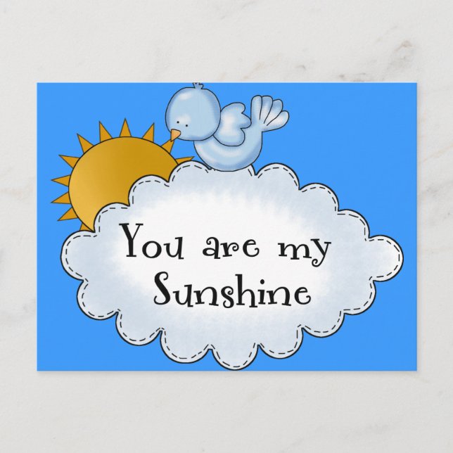 Kid's Bird Sun You Are My Sunshine Vykort (Framsida)