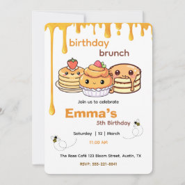 Kids Birthday Brunch Invitation | Cute Party Invit Inbjudningar