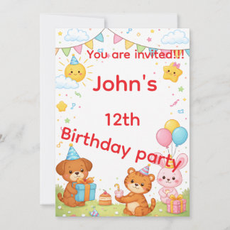 Kids birthday invitation card inbjudningar