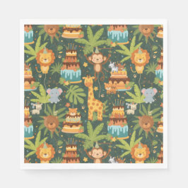 Kids Birthday Jungle Themed Napkins Pappersservett