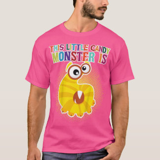 Kids Birthday This Little Candy Monster Is 6 Years T Shirt