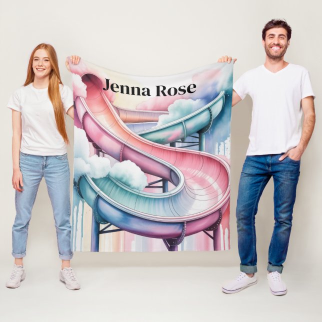 Kids’ Birthday Waterslide Party Gift Fleecefilt (På plats)