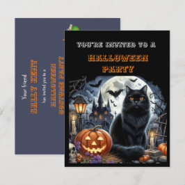 Kids Black Halloween Costume Party-inbjudan
