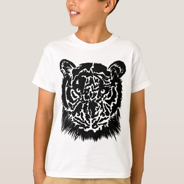 Kids Black Tiger T-Shirt (Framsida)