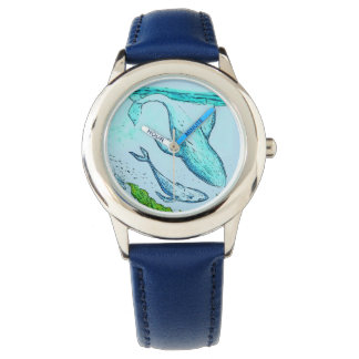 Kids Blue Whale Art Watch Armbandsur