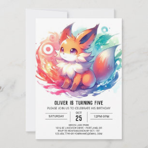 Kids Boho Fox Birthday Inbjudningar