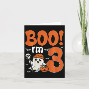 Kids Boo I är 3 Halloween-pumpkin 3rd Birthd Kort