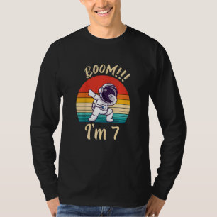 Kids Boom I är 8 Dabbing Astronaut Boys 8th Birthd T Shirt