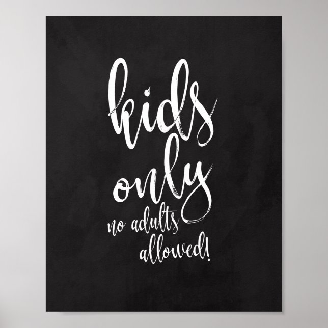 Kids Bord Chalkboard 8x10-tecken för Bröllop Poster (Framsidan)