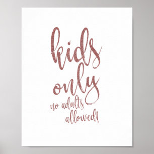 Kids Bord Ro Glitter Guld 8 x 10 Bröllop Poster