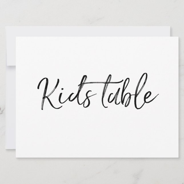 "Kids Bord"-tecken | Snyggt Hand Lettered (Framsida)