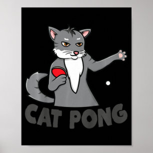 Kids Bord tennis Cat for Boys and Girls Poster