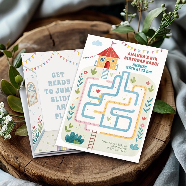 Kids Bounderslag, spela födelsedagspressen Inbjudningar (Skapare uppladdad)