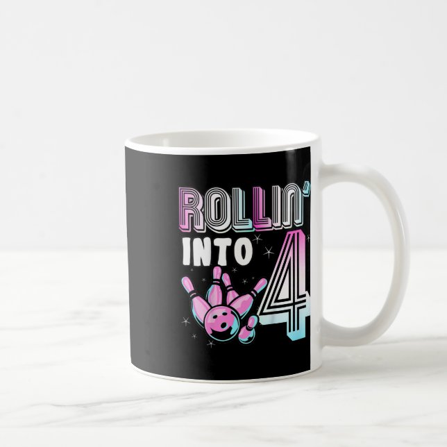 Kids Bowlareare Rollin" i 4 Bowling 4e födelsedage Kaffemugg (Höger)
