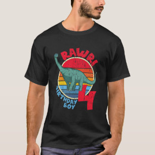 Kids Boy 4e födelsedagen I Rawr! Brachiosaurus I F T Shirt