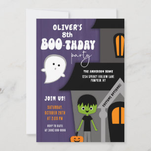 Kids Boy Halloween Födelsedagsfest Inbjudningar
