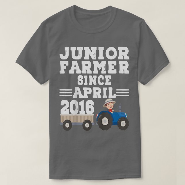 Kids Boy Junior Farmer sedan april 2016 T Shirt (Design framsida)
