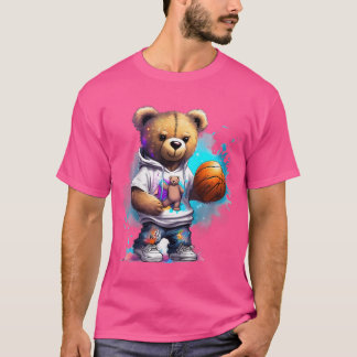 Kids Boys Basketball Nalle Graphic T Shirt