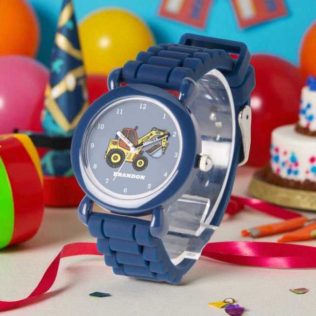 Kids Boys Construction Digger Excavator Namn Armbandsur (Skapare uppladdad)