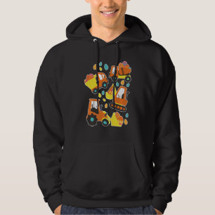 Kids Boys Construction Lastbilar Glad påsk Egg Hun Hoodie