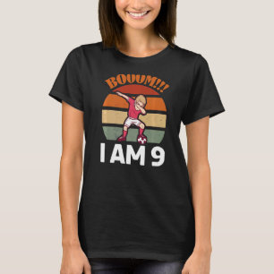Kids Boys Dabbing Dab Birthday 9 Years Old Footba T Shirt