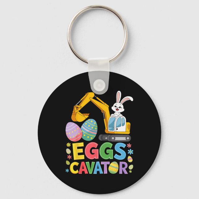 Kids Boys Eggscavator Påskägg Hunt Construction Nyckelring (Framsida)