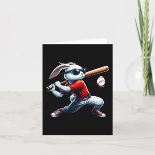 Kids Boys Glad påsk Bunny spelar Baseball Öster Kort